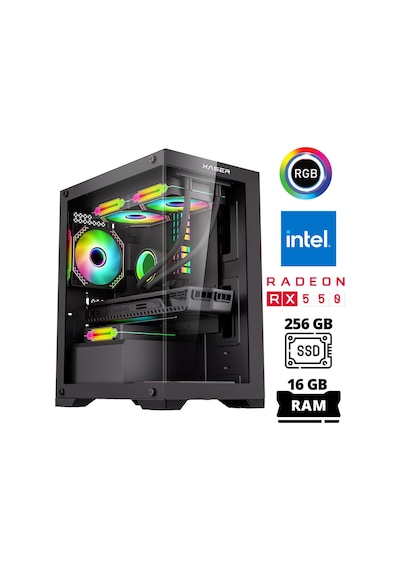 Xaser XSR1013 i5-7400 16 GB 256 GB SSD 4 GB RX550 Free Dos Masaüstü Oyuncu Bilgisayarı