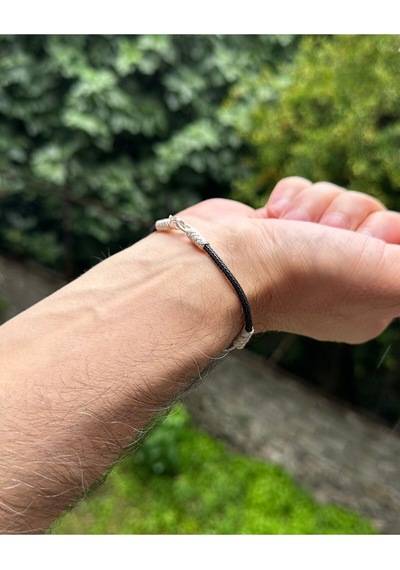 Kazzaze Gümüş Kazaziye Zincir Örgü Detaylı Bileklik