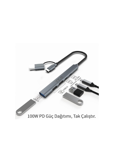 Inca Iutp-06t 15cm Tip-c+usb 1 Usb3.0+2 Usb2.0+ Pd100w