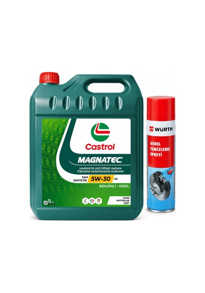 Castrol Motor Yağı Magnatec 5W-30 A5 7 L + Würth Balata Spreyi 500 ML