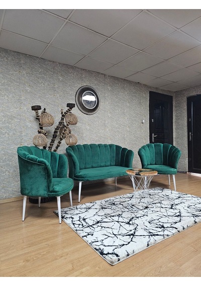 Zafir Papatya Çay Seti Koltuk Takımı Beyaz Boyalı Sivriltme Ayak, Balkon, Salon, Ofis, Cafe Koltuk Takımı Yeşil Zafir Papatya Çay Seti Koltuk Takımı Beyaz Boyalı Sivriltme Ayak, Balkon, Salon, Ofis, Cafe Koltuk Takımı Yeşil