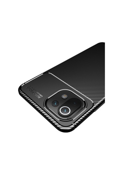 Xiaomi Mi 11 Lite Uyumlu Kılıf Auto Focus Karbon Kapak - Lacivert