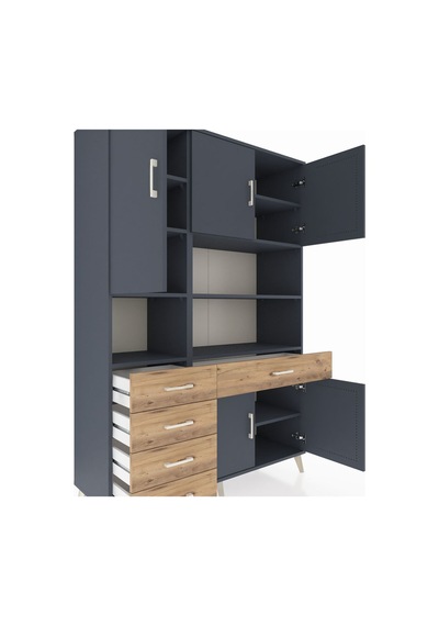 Hyperion Dolap 9 Raflı 5 Çekmeceli 5 Kapaklı 132x44x195 Antrasit-antrasit/çam Antrasıt/atlas Çam - Antrasıt Hyperion Dolap 9 Raflı 5 Çekmeceli 5 Kapaklı 132x44x195 Antrasit-antrasit/çam Antrasıt/atlas Çam - Antrasıt