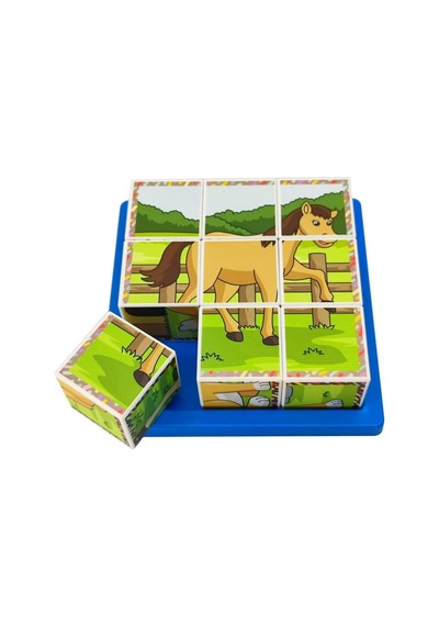 Çiftlik Hayvanları 3d Puzzle - 9 Küp 6 Yapboz Standart