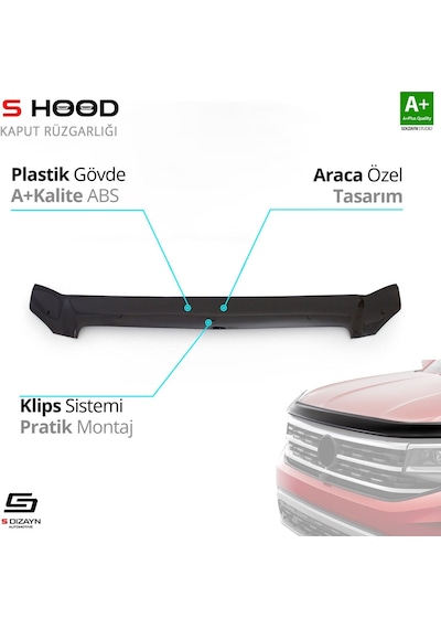 S-dizayn Mercedes Vito Abs Plastik Kaput Rüzgarlığı 2003-2014 A+kalite