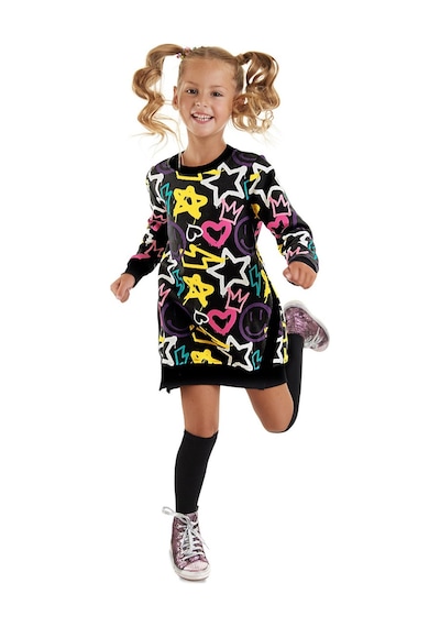 Denokids Mshb&g Street Style Kız Çocuk Elbise Çok Renkli