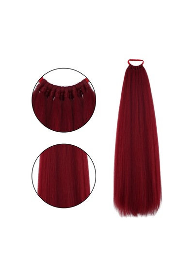 Lastik Tokalı At Kuyruğu Düz / Kızıl - Abay-718159 Çok Renkli
