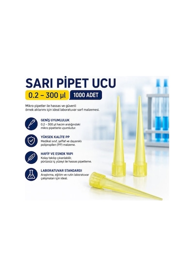 Sarı Pipet Ucu 02 - 300 Ul 1000 Adet