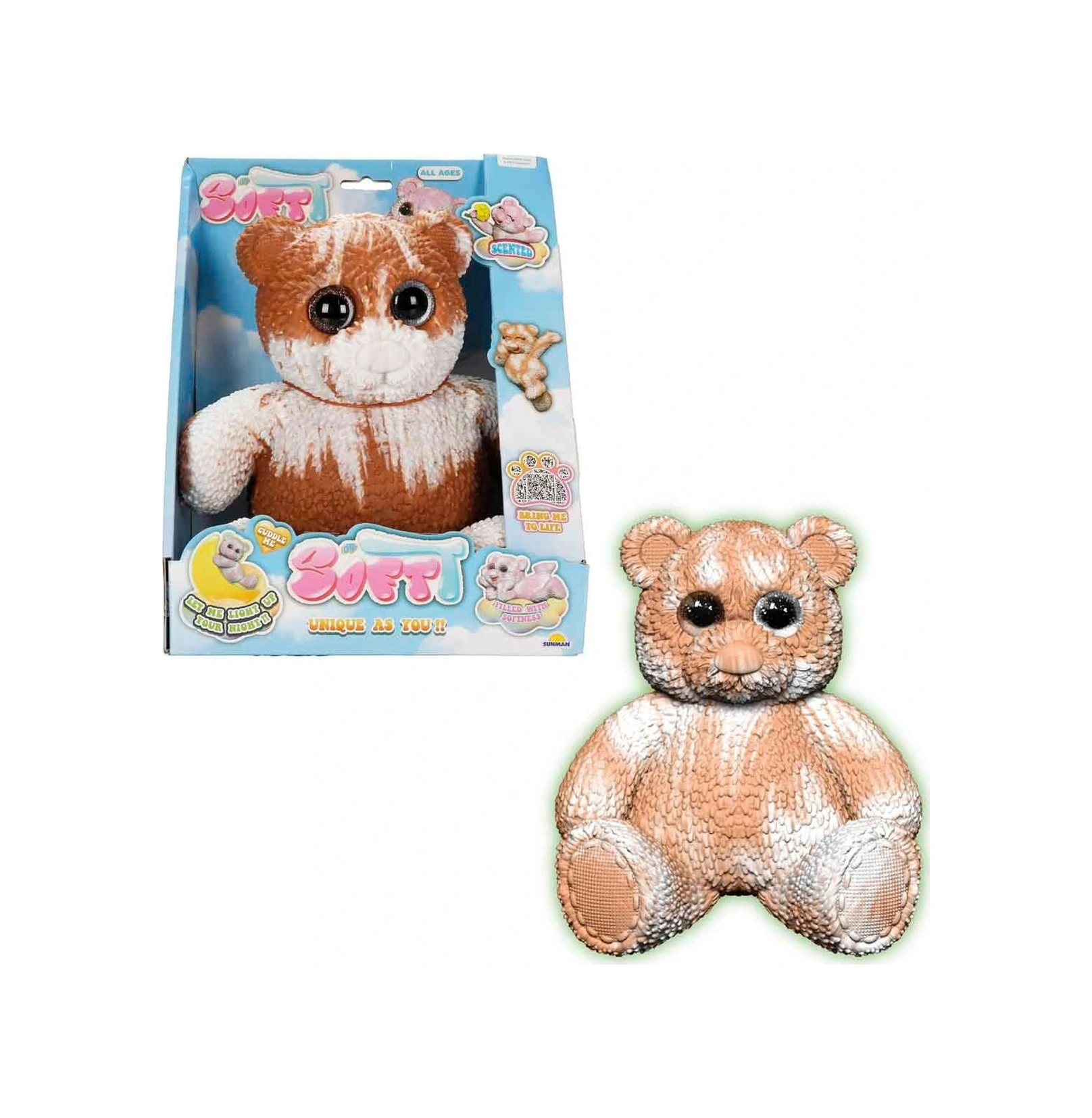 12331 Sun-btf-figür Softt Bear Deluxe Karanlıkta Parlayan 3a Çok Renkli