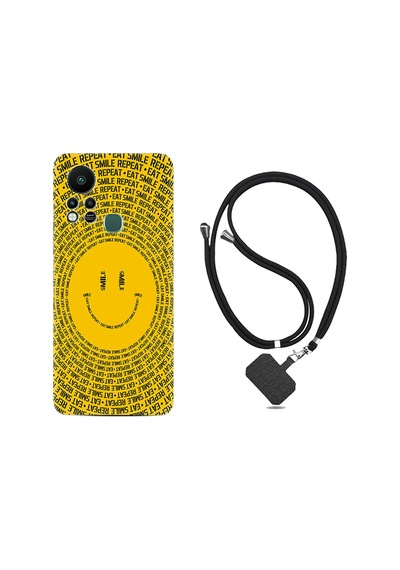 Infinix Hot 11S Kılıf İpli Boyun Askılı Desenli Silikon Smile 1862