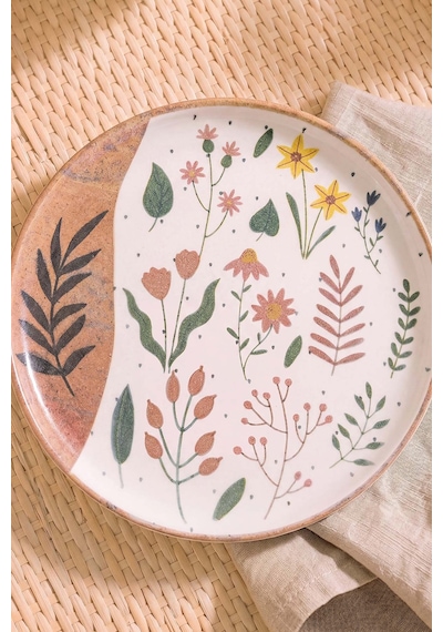 Soft Bloom Nordic Pasta Tabağı 4'lü Pasta & Sunum Tabağı 22 Cm Çok Renkli