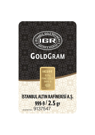 2,5 Gram Külçe Altın 24 Ayar 995,0 / 999,9 Saflık Rafineri Ambalajlı, Seri Numaralı