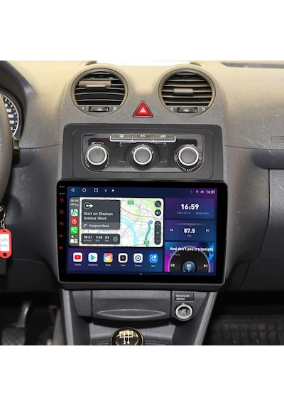 Volkswagen Caddy İle Uyumlu Dijital Klima Android Multimedya Sistemi 4-64 Clarion 2004-2015 9"