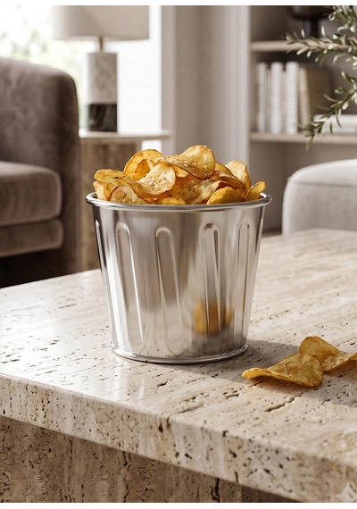 The Mia Cips Ve Popcorn Kasesi Krom 10 Cm