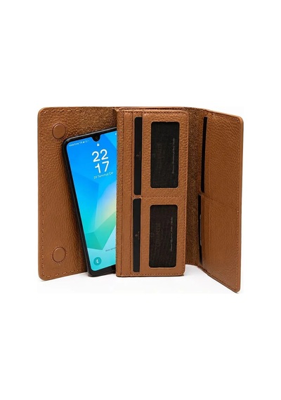 Grande Hakiki Deri Telefon Hazneli Kadın Cüzdan 2732 Camel