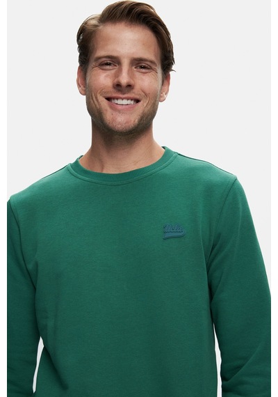 Ucla Suerte Yeşil Bisiklet Yaka Kauçuk Standard Fit Erkek Sweatshirt Yeşil