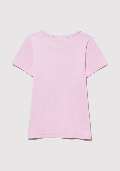 Mavi - Fitilli Pembe Basic Tişört 7610260-86953 Pembe
