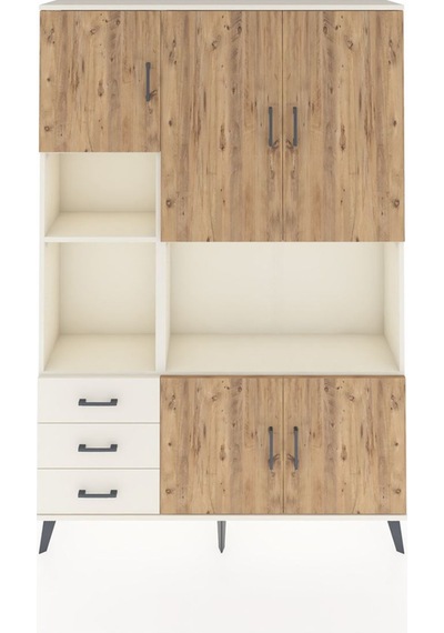 Arges Dolap 9 Raflı 3 Çekmeceli 5 Kapaklı 132x30x195 Aytaşı-ç... Aytaşı