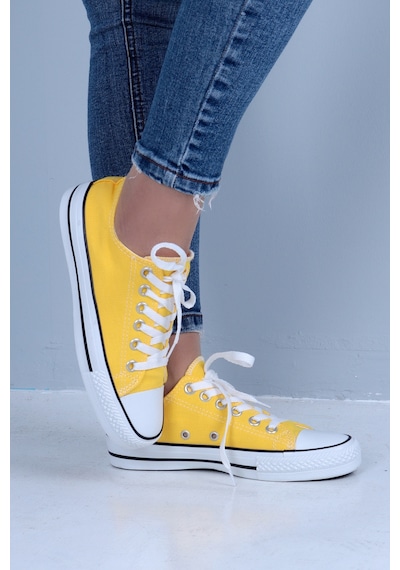 SkyHike Keten Sarı Kısa Rahat Sneaker Spor Ayakkabı Sarı