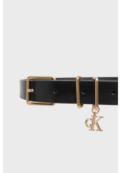 Calvin Klein Charm Detaylı Deri Kemer Lv04f7086gyıq Bayan Kemer Lv04f7086g Yıq Siyah