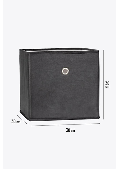 Dolap Içi Çamaşır Oyuncak Düzenleyici Kapaksız Saklama Kutusu Organizer 30x30x30 Cm 1 Adet Gri-beyaz