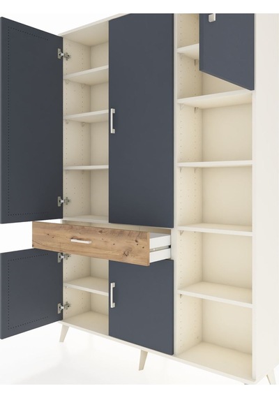 Arges Dolap 10 Raflı Tek Çekmeceli 5 Kapaklı 132x30x195 Aytaşı-antrasit/çam Antrasıt/atlas Çam Arges Dolap 10 Raflı Tek Çekmeceli 5 Kapaklı 132x30x195 Aytaşı-antrasit/çam Antrasıt/atlas Çam