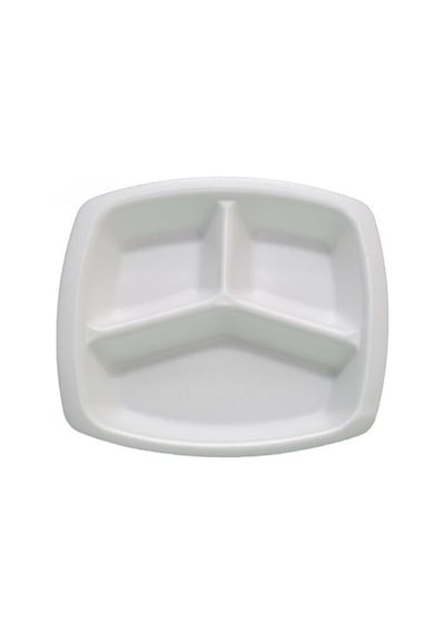 Dağyüce Tek Kullanımlık Köpük 3 Bölmeli Tabldot Köpük Tabak - 23.5x25 Cm. - 10 Adetlik 5 Paket