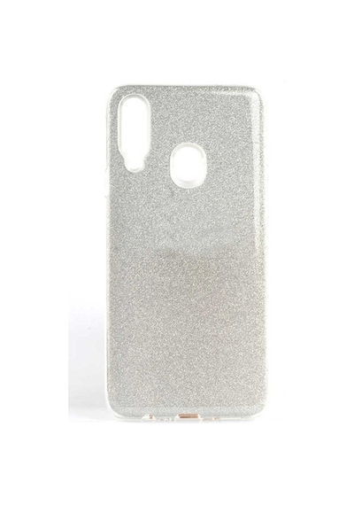 Samsung Uyumlu Galaxy A20s Kılıf Zore Shining Silikon Gümüş