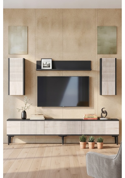 Tvr1819at Corsa Tv Ünitesi Takımı Antrasit-traverten 180cm Antrasit - Traverten