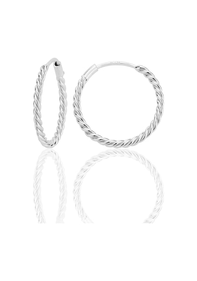 Gümüş 18 Mm Sık Burgu Halka Küpe Barcode Gümüş