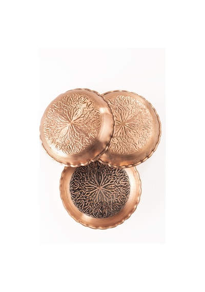 Dmt Copper Home Gaziantep Bakır Çerezlik Seti Kuruyemiş 3 'lü Set 10cm X 2,5cm