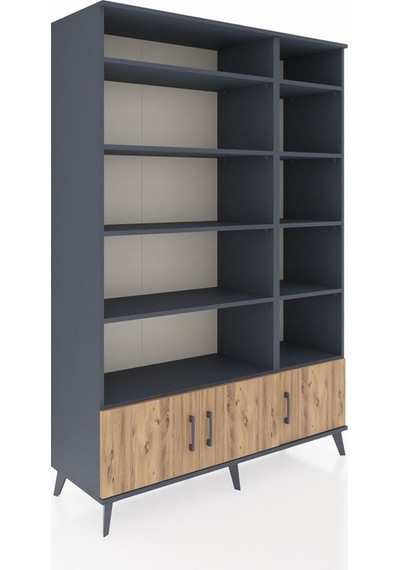 Hyperion Dolap 10 Raflı 3 Kapaklı 132x44x195 Antrasit-çam/ant... Antrasit