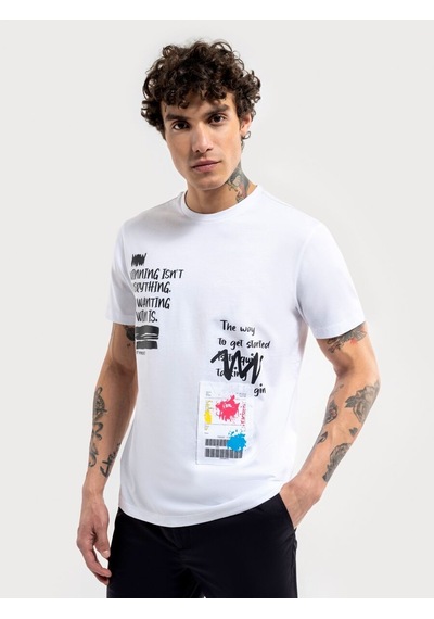 LOFT Regular Fit Erkek Tshirt K.kol Lf2035160 Q1.v1 Beyaz
