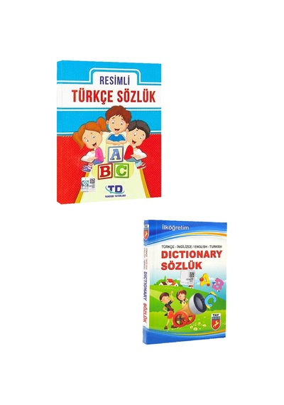 Resimli Türkçe Sözlük + İlköğretim Türkçe İngilizce Sözlük - Englishturkish Dictionary
