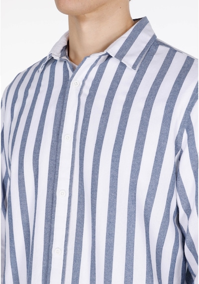 Colin's Colins Regular Fit Shirt Neck Çizgili Erkek Mavi Uzun Kol Gömlek Cl1073562 Cl1073562 Q1.v1 Lbl Açik Mavi