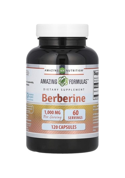 Amazing Nutrition, Berberine, 120 Capsules 500 Mg Per Capsule Aromasız