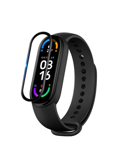 Wozlo Xiaomi Mi Band 5 / Mi Band 6 Uyumlu Nano Siyah Çerçeve 5d Tam Koruma Ekran Koruyucu