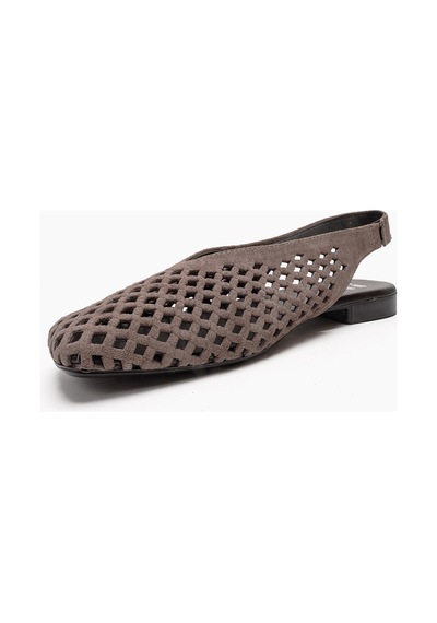 Luvishoes Delızıa Vizon Süet Hakiki Deri Önü Kapalı Lazer Kesim Kadın Sandalet