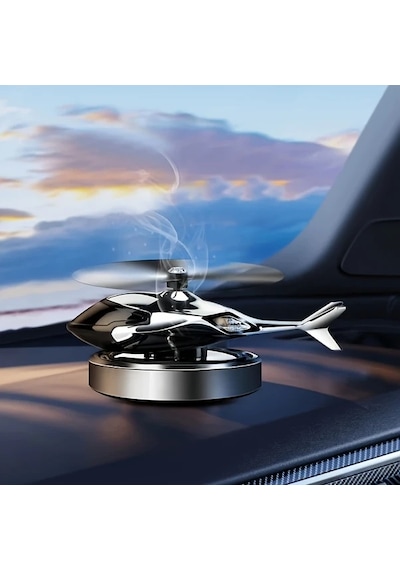 Topnotch Solar Enerjili Helikopter Araç Kokusu Silvery Dönen Kanatlı Alüminyum Koku Yayıcı