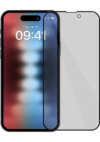 Buff Apple iPhone 15 Uyumlu 5d Privacy Ekran Koruyucu