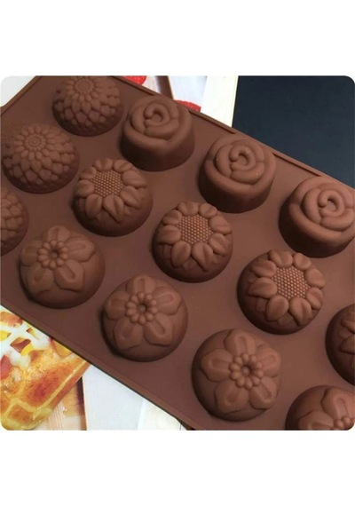 Papatya Gül Çiçek Temalı Silikon Sabun Epoksi Mum Çikolata Kalıbı Goldcakes