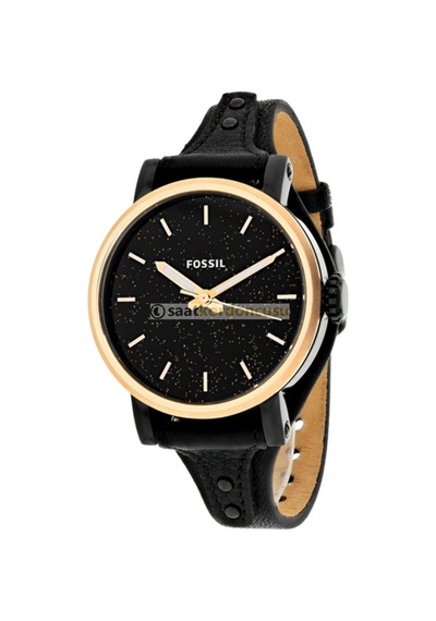 Fossil Es4112 Uyumlu Siyah Bayan Deri Saat Kordonu