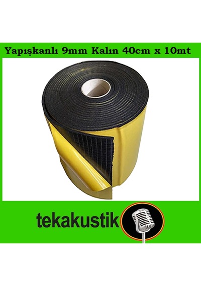 Oto Ses Isı Yalıtım Flexi Kauçuk Sünger Yapışkanlı 9Mm 40Cmx10Mt