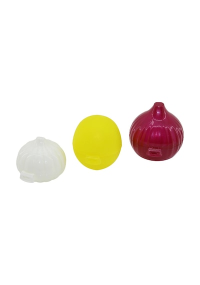 3lü Saklama Kutusu Limon - Soğan - Sarımsak Renkli Plastik Fileli Ambalaj A