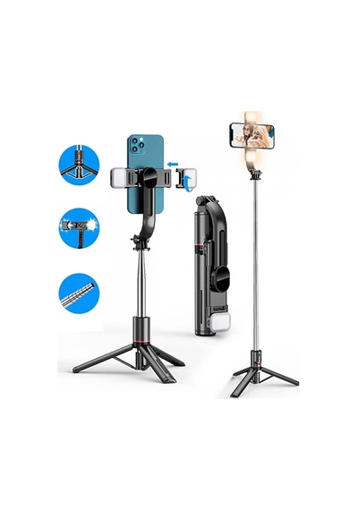 L12d Işıklı Selfie Çubuğu Uzaktan Kumandalı 116 Cm Tripod Özçekim Alüminyum Masa Üstü Tripod