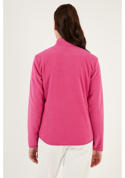 Lela Slim Fit Yumuşak Dokulu Anti-Pilling Tüylenme Yapmayan Yarım Fermuarlı Bayan Polar 5907000 Pembe