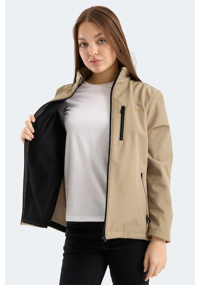 Slazenger Hıp Style Kadın Dik Yaka Fermuarlı Bej Mont & Kaban Bej