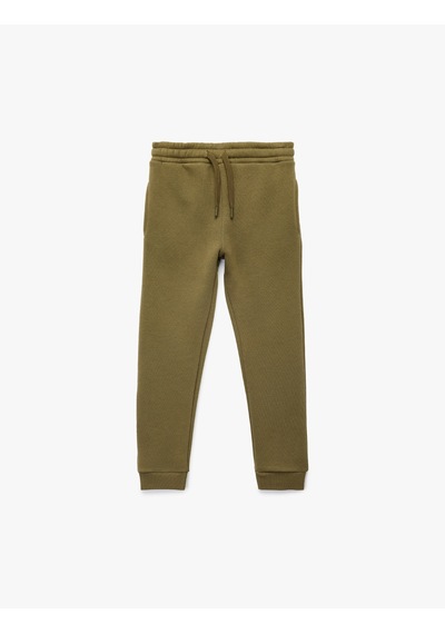 Koton Beli Lastikli Cepli Şardonlu Basic Jogger Eşofman Altı Haki 6wkb40059tk