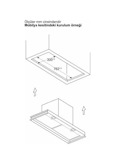 Bosch Serie 4 DBB85CC60 80 CM Cam Dekor Düz Tam Entegre Davlumbaz