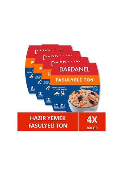 Dardanel Aç Ye Fasulyeli Ton Balığı 4 x 160 G